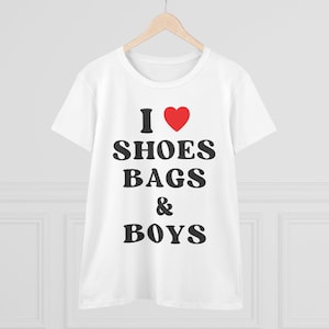 T-shirt Paris Hilton pour femme, en coton épais, chemise à slogan, vêtements de célébrités, haut I Love Shoes, sacs et garçon, t-shirt épais pour femme