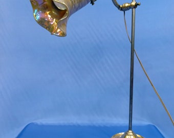 Loetz Quezal Art Nouveau Tulip Articulated Table Lamp