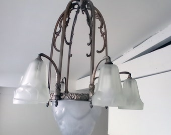 Art Deco chandelier signed Degué