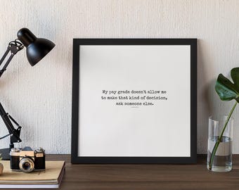 Sarcastic Office Wall Art, Funny Quote Canvas Print