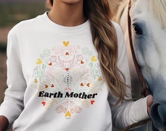Earth Mother Long Sleeve Tee | Eco-Friendly Cotton Unisex Shirt