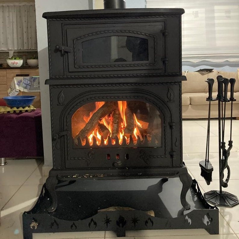 Cast Iron Fireplace Stove With Oven Cooker Stove Wood Etsy