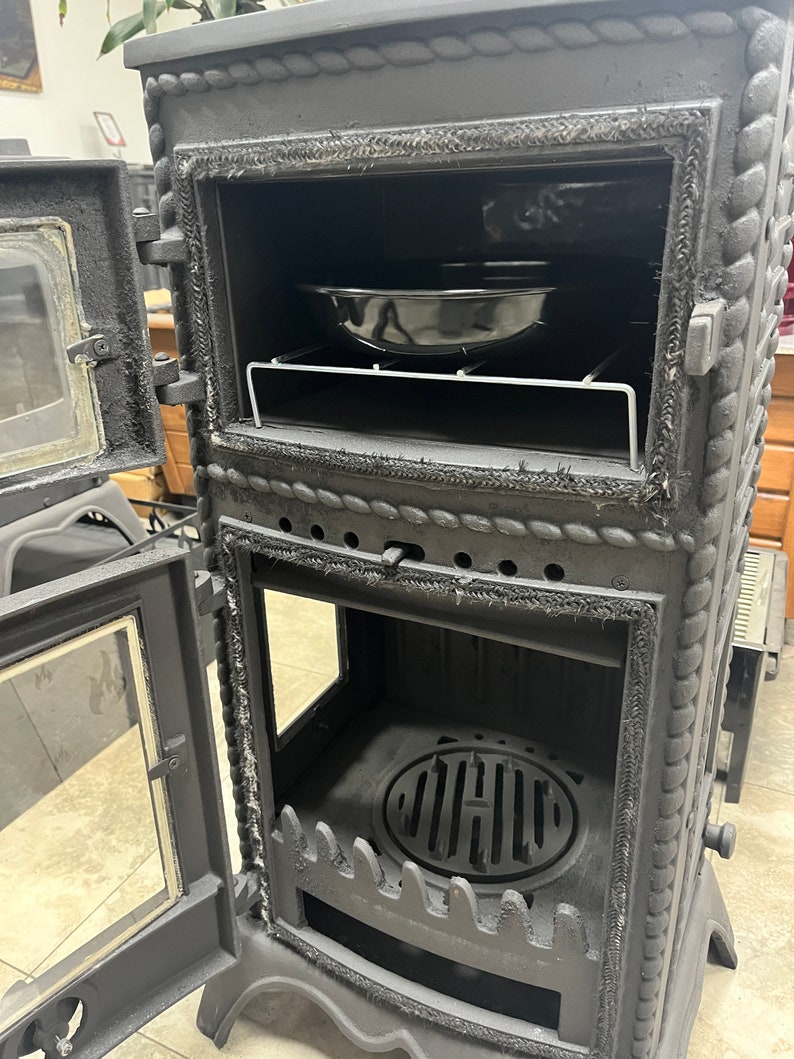 Cast Iron Wood Burning Stove With Oven for Tiny House Cabin Etsy