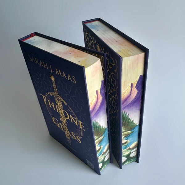 Throne of Glass Hand Painted Edges/Fore-Edge Book Painting | Collector's Edition | Sarah J Mass SJM S J Mass gift