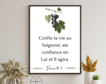 PSALM 37v5 Bibelvers, druckbares christliches Poster, christliches Wohndekor, minimalistische Wandkunst, christliches Geschenk