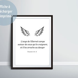 Bible Verse in French, Psalms 34v8, Printable Poster, Christian Home Decor, Minimalist Wall Art, Christian Gift