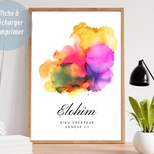 Printable Christian Poster, Bible Verse Genesis 1:1, Christian Home Decor, Minimalist Wall Art, Christian Gift