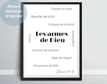 Christian Home Decor, Printable Christian Poster, Bible Verse Ephesians 6:14-18, Minimalist Wall Art, Christian Gift