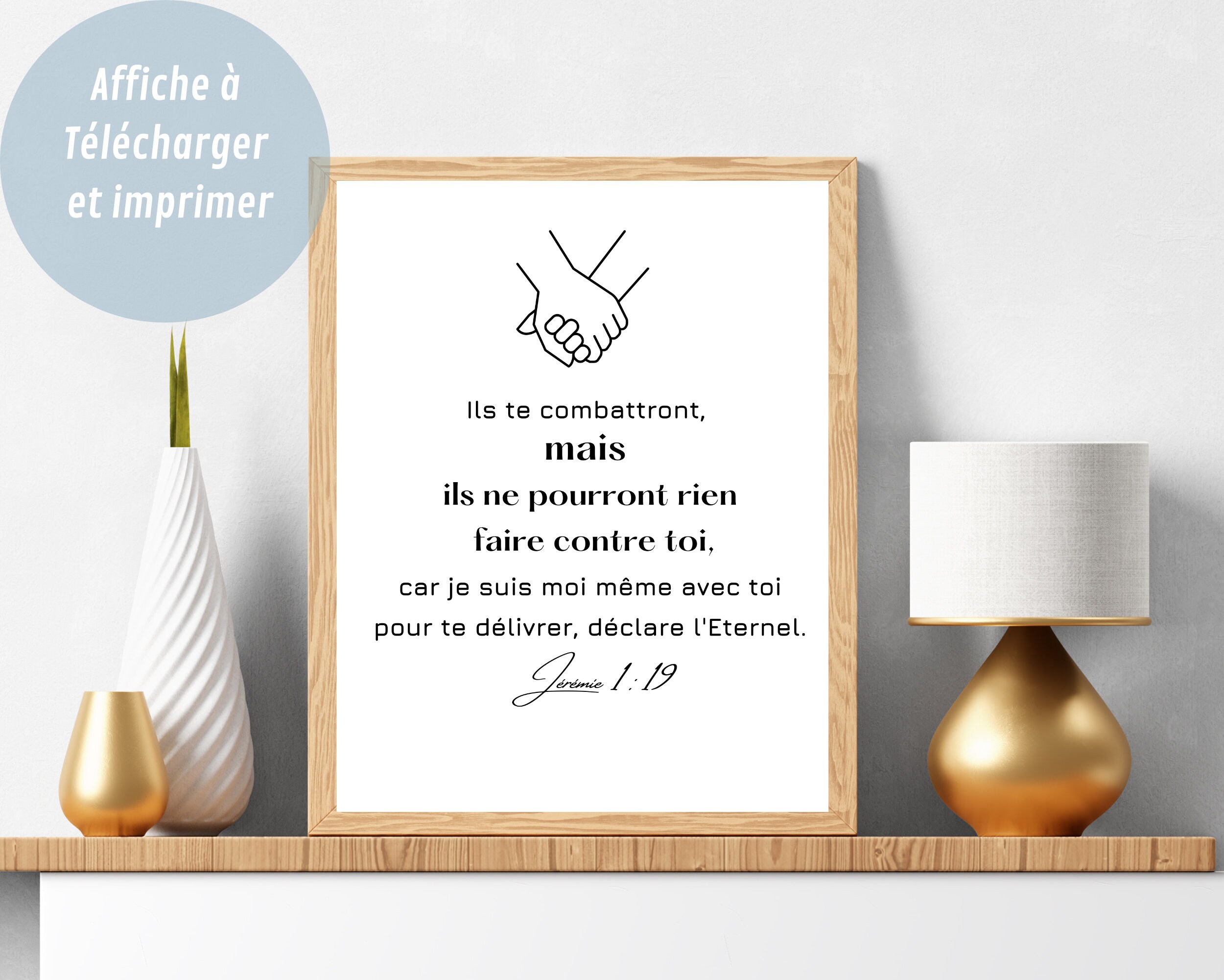 Bible Verse in French Jeremiah 1V19 Printable Poster - Etsy
