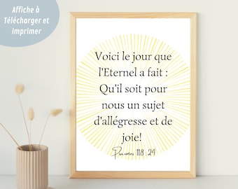 Printable Christian Poster, Bible Verse PSALMS 118.24, Christian Home Decor, Minimalist Wall Art, Christian Gift