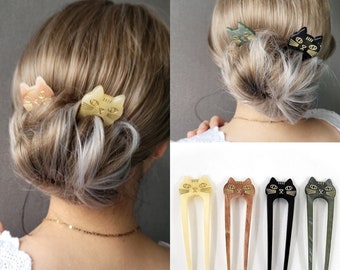 Épingle à cheveux chat, Barrette à cheveux, Épingle à cheveux moderne, Support pour chignon, Barrette à cheveux, Accessoires cheveux pour femme et fille, Fourchette à cheveux, Barrette à cheveux