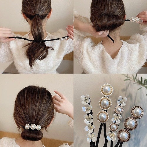 Udvalg Alexander Graham Bell Knogle Hair Bun Maker Tool With Pearl and Flower for Women Girls - Etsy Denmark