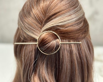 Minimalist Gold/Silver Hairpin, Hair Slide, Geometric Hair Clip, Barrette Hair Bun Holder, Hair stick, Hair Accessories For Women and Girls