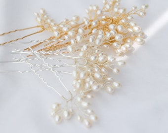 Pack of 3 Pearl Bridal Hair Pin, Wedding Hairpiece, Pearl Pin, Gold Silver Large Pearl Hair Pin, Bridesmaid Hair Pin,Bridal Hair Accessories