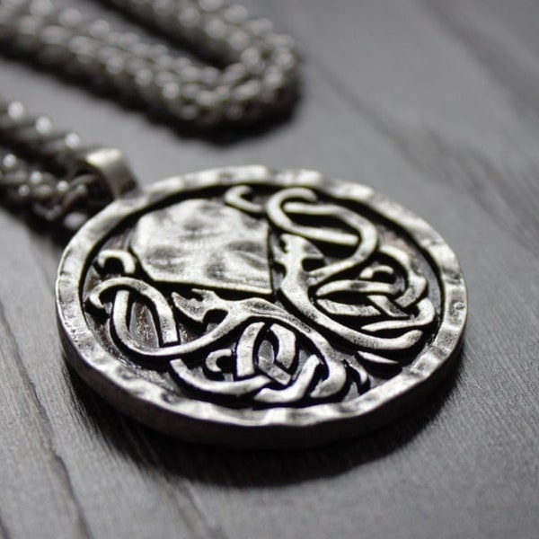Cthulhu Last Air Water Fair Earth Elements Medallion Silver Bronze Antique Necklace Pendant Mythic Monster Which Magic