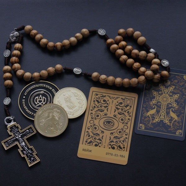 Rosary Cross Prop Continental card Coins set