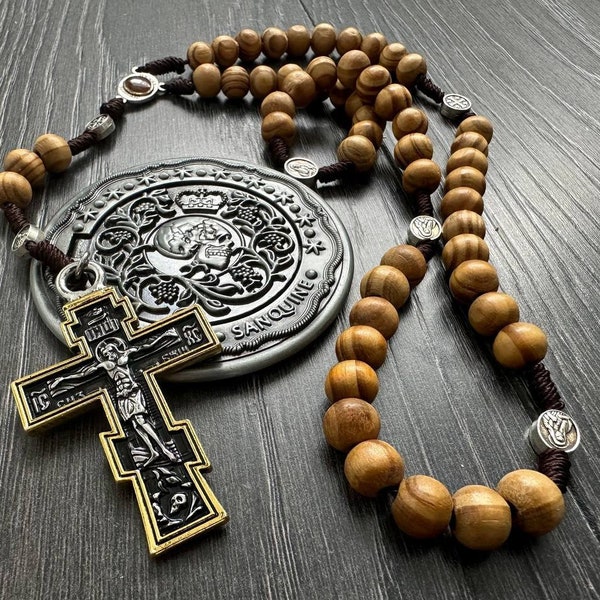 Rosary Orthodox Cross Blood oath Marker Continental coin Set Pendant