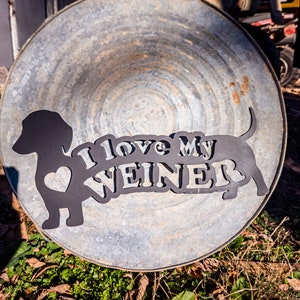 Ich Liebe Mein Weiner Hund Wand Kunst Dxf /Svg - Brightnite Metalworx Digitaler Download Laser CNC Plasmen Wasserstrahl -Svg - Dxf Dackel Welpe für CNC
