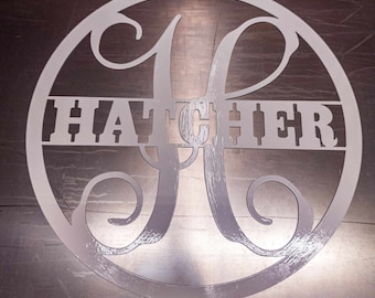 Monogram Last Name Metal Sign – CNC Laser Cut Files (Digital Download)