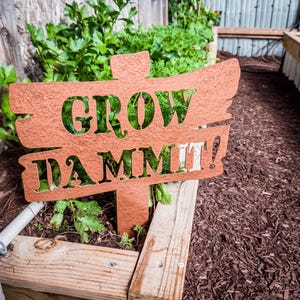 Grow Dammit Yard Stake Dxf/Svg - Téléchargement numérique Brightnite Metalworx - Laser CNC Plasma - Svg - Dxf Funny Garden Sign pour CNC