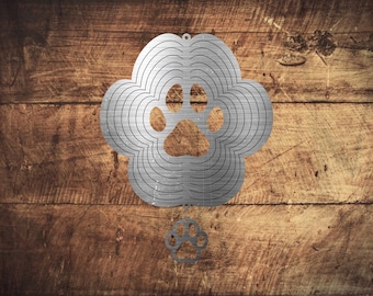 Puppy Dog Paw Wind Spinner Dxf/Svg - Brightnite Metalworx Digital Download - Laser CNC Plasma Waterjet - Svg  Dxf Summer Dog Outdoor for CNC