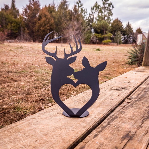 Dear Love Buck & Doe Heart Dxf/Svg - Brightnite Metalworx Digital Download - Laser CNC Plasma Waterjet Svg - Dxf Valentines Day Gift for CNC