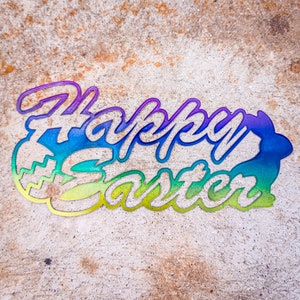 Feliz Pascua Dxf/Svg - Brightnite Metalworx Descarga digital - Láser CNC Plasma Waterjet - Svg - Dxf para Easter Decor Door Hanger CNC
