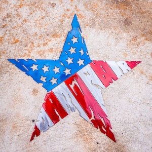 Tattered Flag Star Dxf/Svg - Brightnite Metalworx Digital Download - Laser CNC Plasma Waterjet - Svg - Dxf Patriotic Freedom for CNC