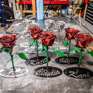 Forever Steel Rose Dxf/Svg - Brightnite Metalworx Digital Download - Laser CNC Plasma Waterjet - Svg - Dxf Valentines Day Roses for CNC