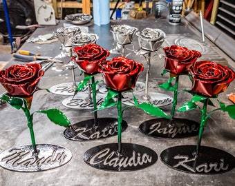 Forever Steel Rose Dxf/Svg - Brightnite Metalworx Digital Download - Laser CNC Plasma Waterjet - Svg - Dxf Valentines Day Roses for CNC