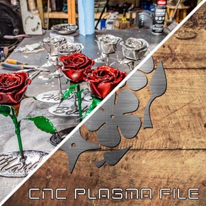 Forever Steel Rose Dxf/Svg - Téléchargement numérique Brightnite Metalworx - Laser CNC Plasma jet d'eau - Svg - Dxf Roses Saint Valentin pour CNC