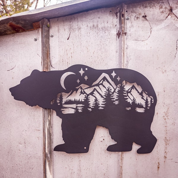 Bear Wall Decor Dxf/Svg - Brightnite Metalworx Digital Download - Laser CNC Plasma Waterjet - Svg - Dxf Wall Art Hanging for CNC