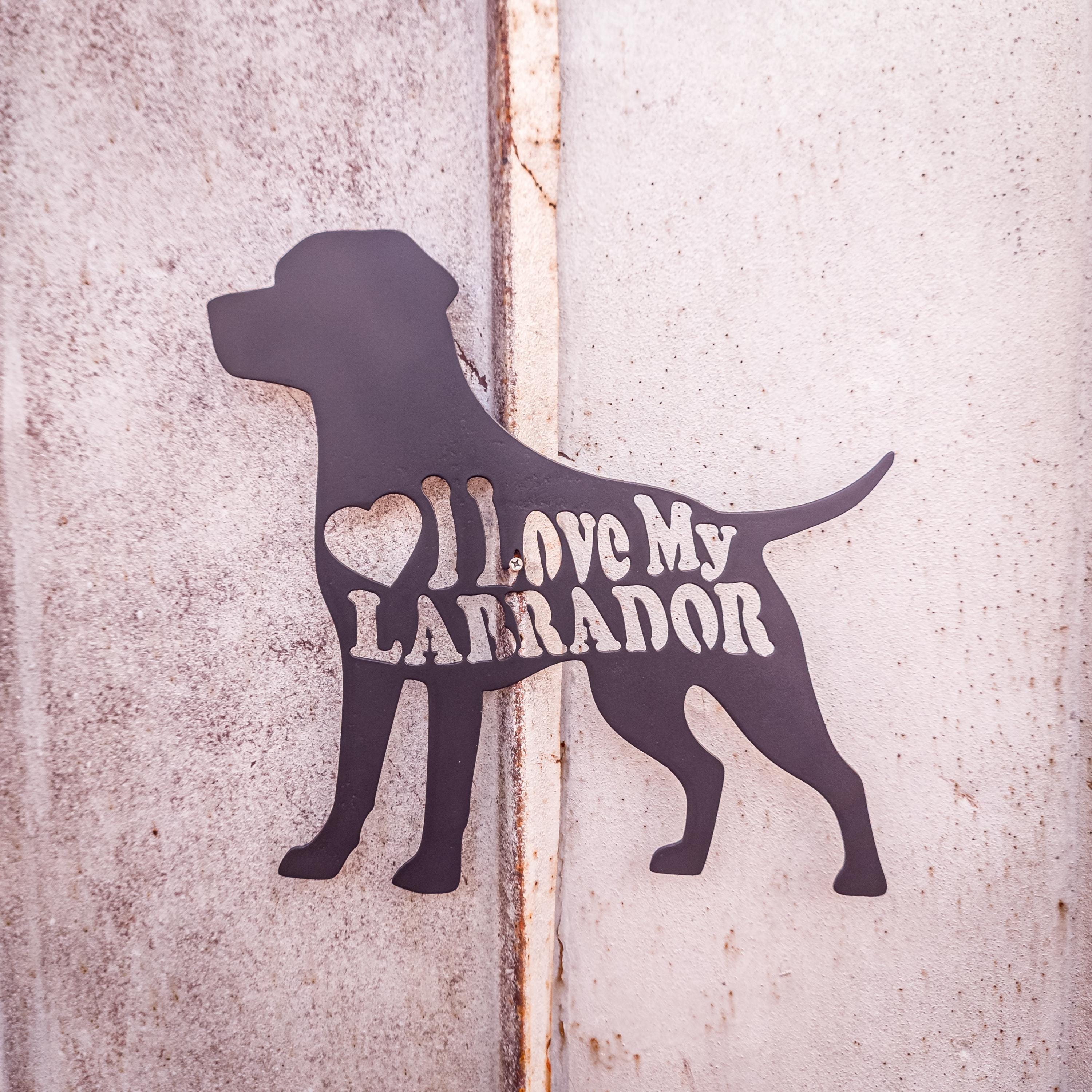 Amo a mi perro labrador, arte de pared DXF/SVG - Brightnite Metalworx Descarga digital Láser CNC Plasma Waterjet - Svg - Dxf Cachorro de laboratorio para CNC