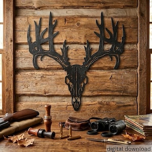 Deer Skull Antlers Dxf/Svg - Brightnite Metalworx Digital Download - Laser CNC Plasma Waterjet - Svg - Dxf BUCK Deer Hunting for CNC