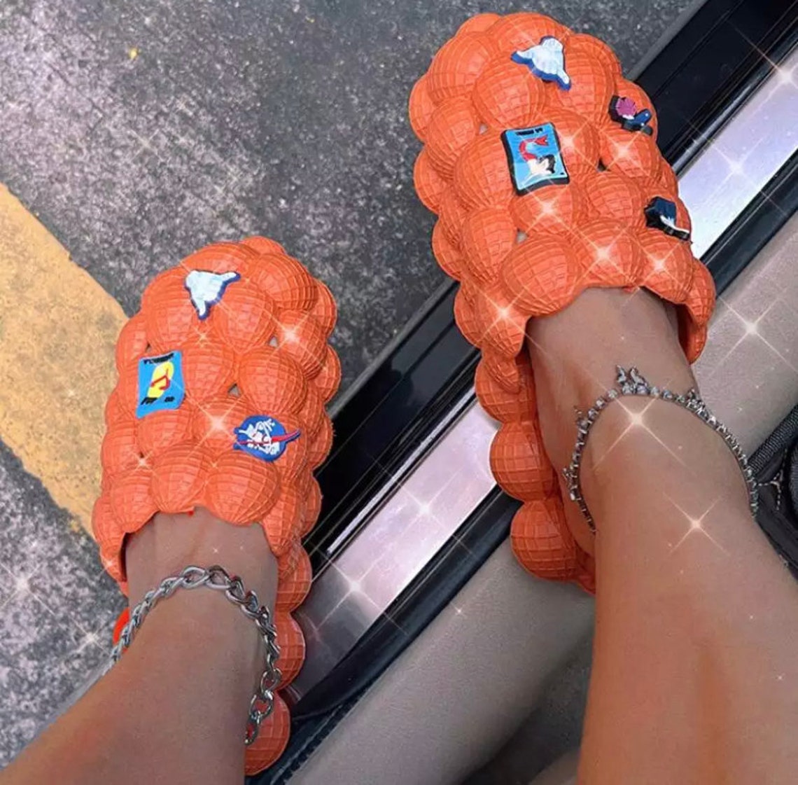 Bubble Ball Slippers Charms Home Massage Designer Slides Etsy