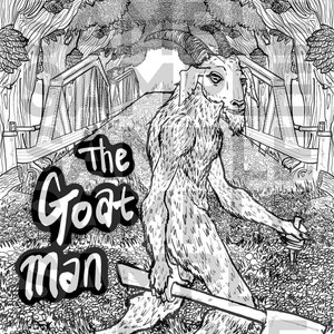 Goatman, Cryptid, creepy cryptids, the Goat Man, adult coloring page, stress relief, fun, relaxing, silly, illustration, wall art, horror