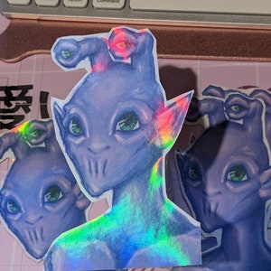 Animorphs inspired Andalite sticker, alien, fan art, holographic sticker, Elfangor, Axe, YA series