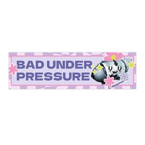 Pegatinas para parachoques, Kawaii Titan Sub "Bad Under Pressure" uwu, pegatina antifascista de Eat the Rich, calcomanía para portátil, accesorios para coche, regalo para fans del anime