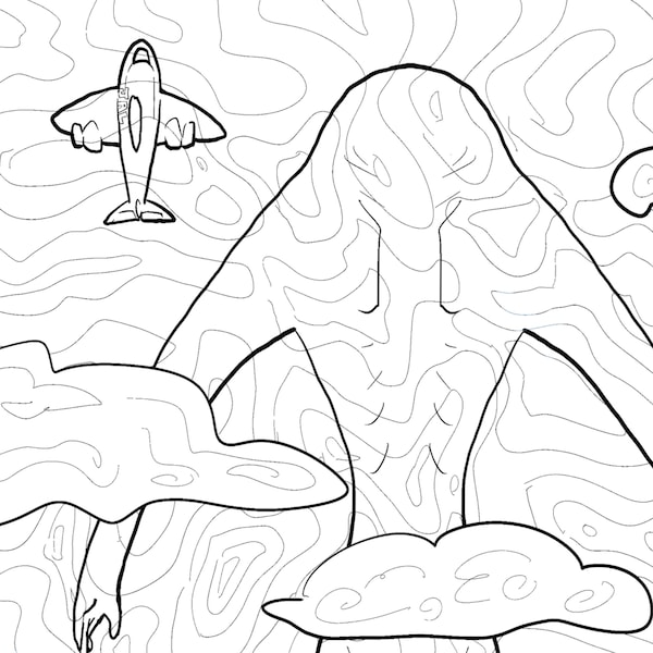 Ningen, yokai, Japanese mythology, Cryptid, adult, kawaii, scary coloring page, stress relief, fun, relaxing, silly