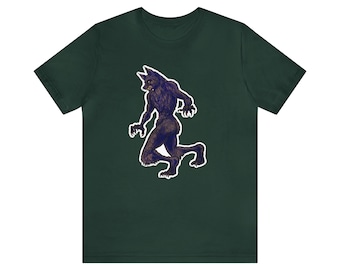 Beest van Bray weg weerwolf dogman cryptide Unisex Jersey T-shirt met korte mouwen