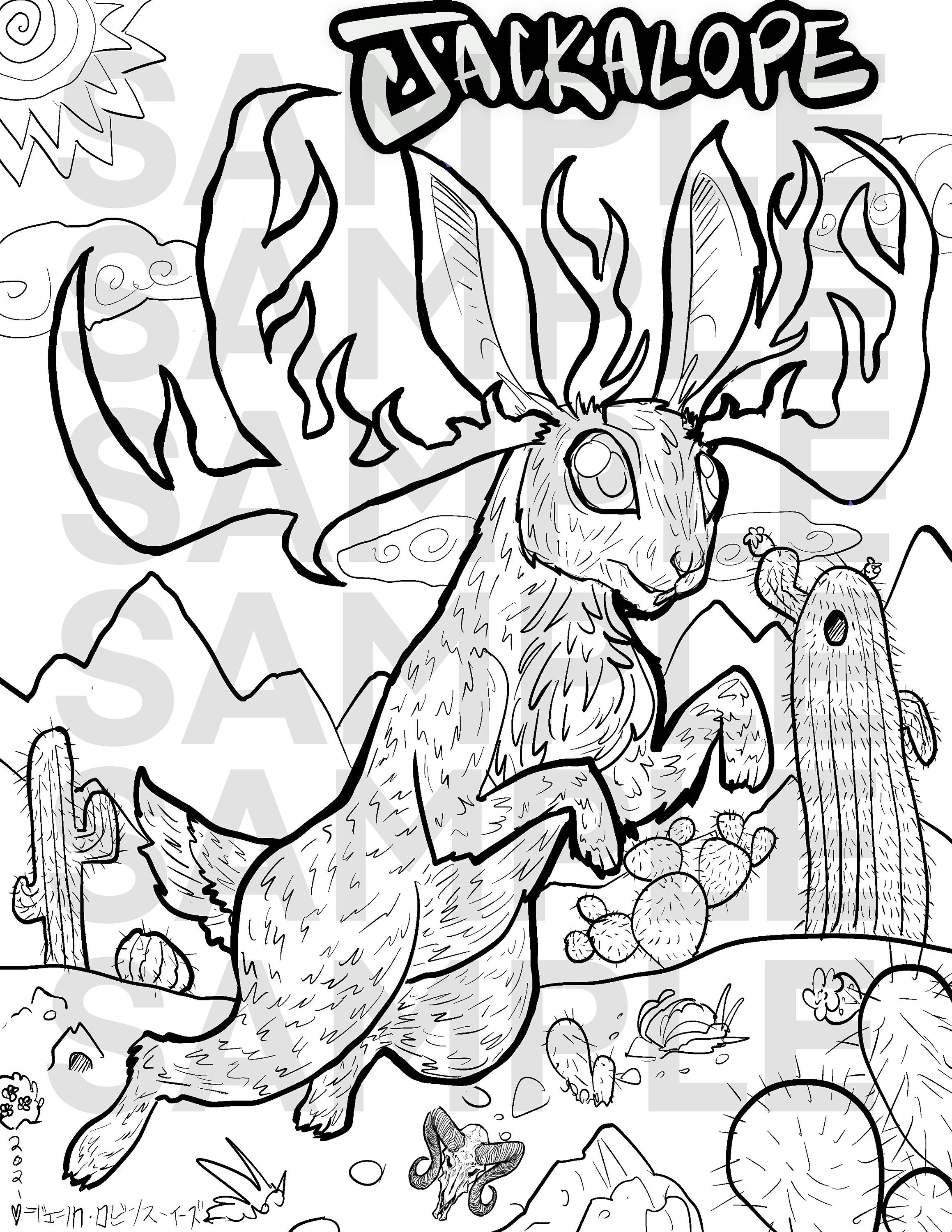 Cryptid Coloring Pages