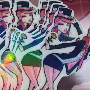 Magic Girl sticker, soft girl, emo, magical, magician, anime, gyaru, cute girls, legs, fishnet