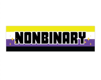Icke-binär Pride-stötfångardekal, HBTQ-bildekal, genderqueer synlighet, queer jämlikhet-dekal, Prideparadtillbehör, Pride