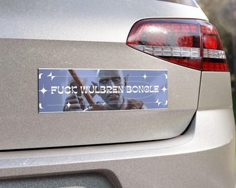 Car Magnets, Funny BG3 Bumper Magnet- "F*CK WULBREN BONGLE" Gamer Gift, Gamer Car Decal, Gaming Magnets, Novelty Car Accessories,