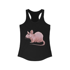 Naked hairless rat cute pet Ideal Racerback Tank