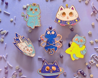 Alien Space Cats Pins