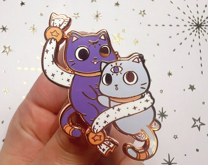 Gemini Zodiac Cat Pin