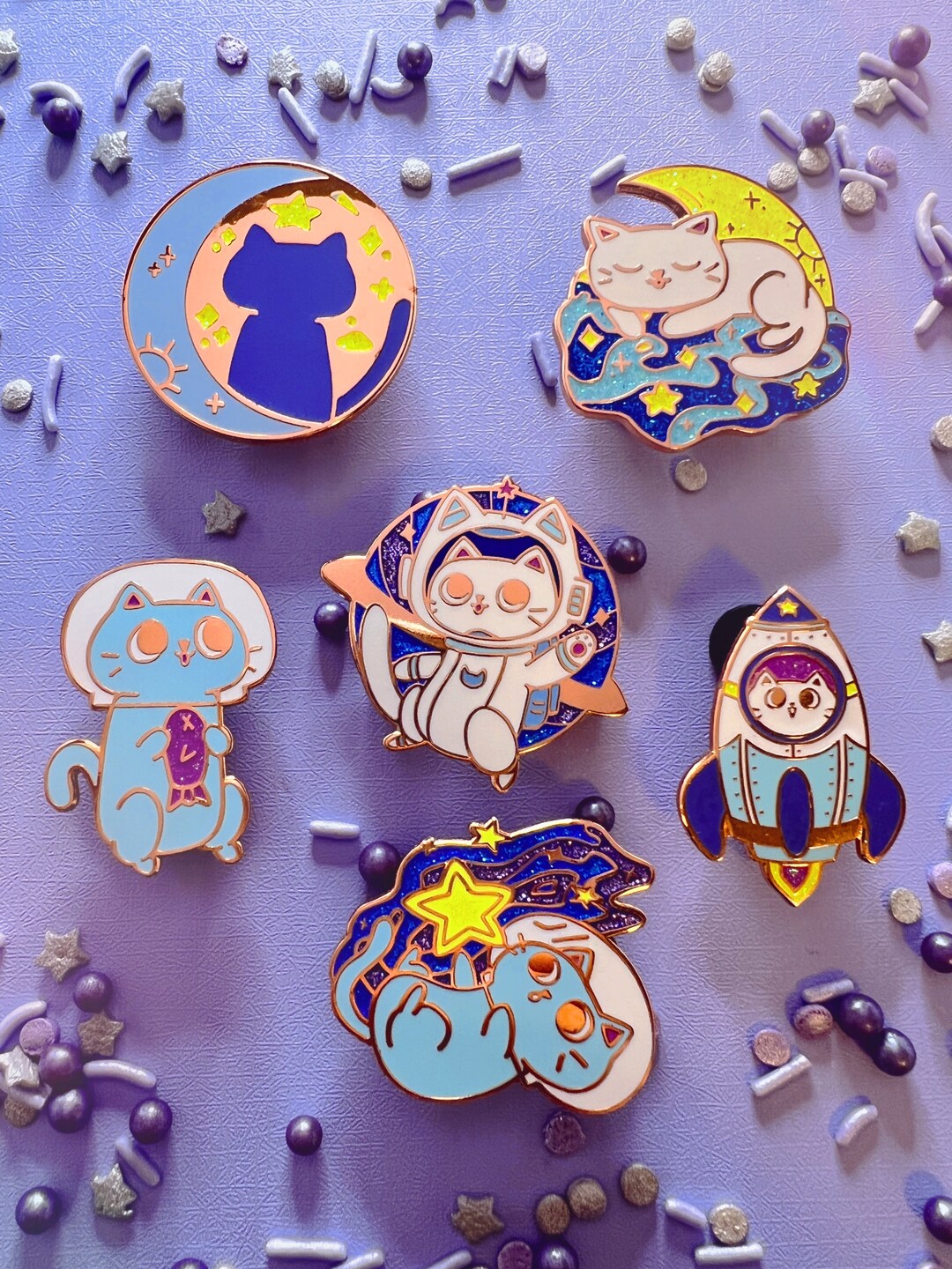 Space Cat Explorers - an Enamel Pin Set | 1.5