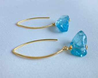 Blue topaz and gold-plated 925 silver earrings