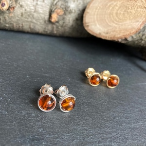 Amber and silver earrings 925 silver or gold plated